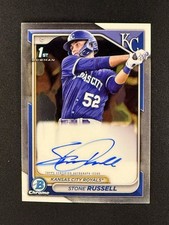 Stone Russell 2024 Bowman Chrome #CPA-SR 1st Prospect Auto Kansas City Royals