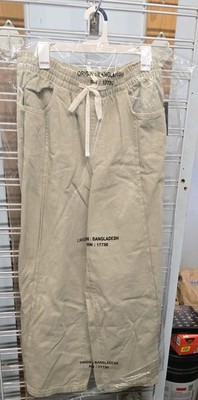 Universal Thread Womens Lg Wide Leg Khaki Green Cotton Drawstring Pants 541LZ4
