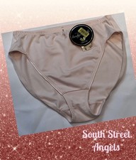 VINTAGE WACOAL 84282  PALE PINK SATIN BODYSUEDE Hi-CUT BRIEF PANTIES XL  RARE