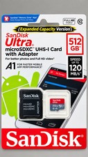 SanDisk Ultra 512GB Micro SDXC C10 A1 120MB/s Card Expanded Capacity Version 