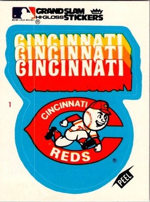 1979 Fleer Grand Slam Hi-Gloss Sticker - Cincinnati Reds Team (White)   D