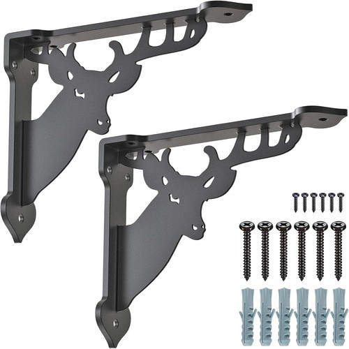 Heavy Duty Shelf Brackets 8 Inch, Deer Shelves Brackets, 300LB Capacity Decor... - Picture 2 of 9