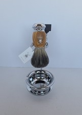 M HLE VIVO Olive Wood 4-Piece Pure Badger 5-Blade Razor Shaving Set - Open Box