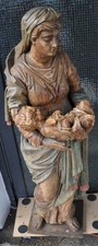 antike alte Heiligenfigur Maria Holz geschnitzt 125cm groß + Jesus aus Gips