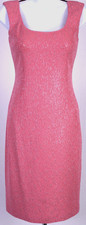 ST JOHN Women's Knit Pink Metallic Shimmer Sequins Throughout Dress Sz 6