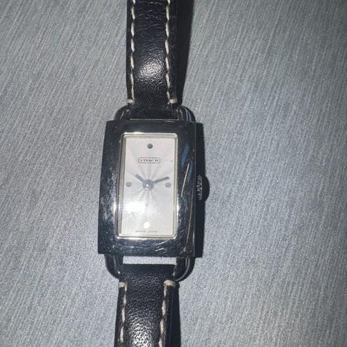 Coach Tank 0219 Women watch Black leather Band - Picture 2 of 4