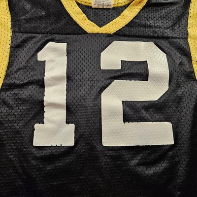 Vintage Rawlings Shirt Mens XL Black Yellow Mesh Jersey 12 Made USA Football 70s