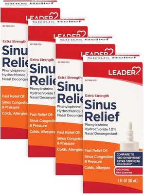 Leader Extra Strength Sinus Relief, Fast Acting, Sinus Decongestant, Nasal