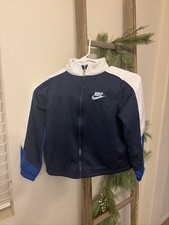 Nike Boys Full Zip Track Jacket Navy Blue White Size 6-7 Years