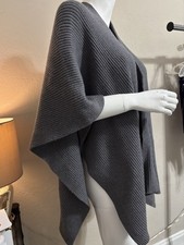 Shawl Cape Style ,Grey Knit Women  s Style Sweater New One Size
