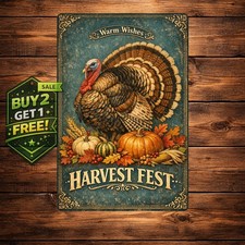 Thanksgiving Turkey Funny Metal Aluminum Sign Retro Bedroom Decor