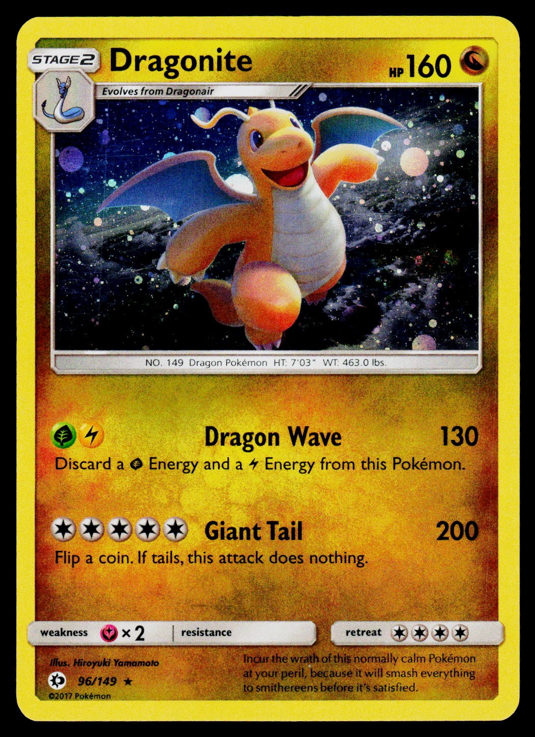 Miscellaneous Cards & Products Dragonite (Cosmos Holo) 096/149 Holo MP