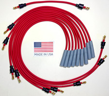 for AMC JEEP RED SPARK PLUG WIRES 290 304 343 350 360 401 USA MADE POINTS CAP