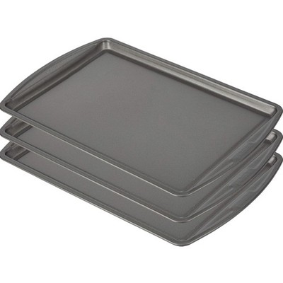 Nonstick Baking Sheet Set, 3 Carbon Steel Cookie Sheets, 13x9-Inch