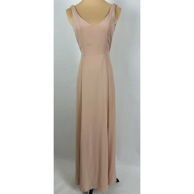 Show Me Your Mumu Jenn Maxi Dress XS Dusty Blush Pink Chiffon Bridesmaid Gown