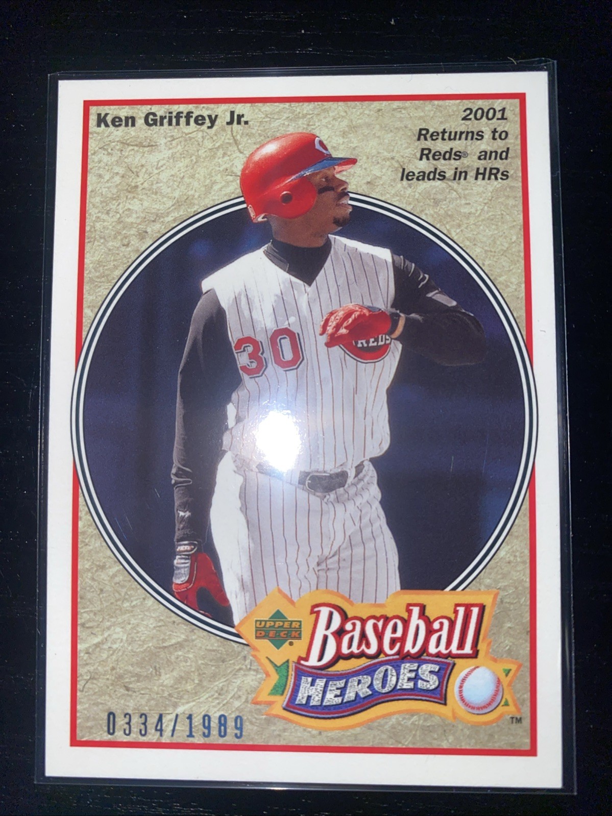 2002 UD Authentics #HB-G10 Ken Griffey Jr. Heroes of Baseball #/1989