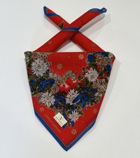 Handkerchief Valentino Garavani Vtg Woman Scarf Floral Red Cotton Square 19