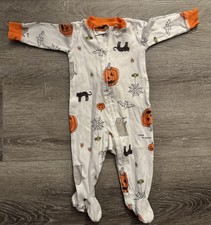 Carter's Baby Halloween Pumpkin Snug Fit Cotton Footed PJs Pajamas 6m Unisex Zip