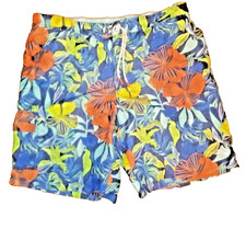 Tommy Bahama Tropical Swim Trunks Orange Hibiscus Board Shorts Pockets sz XL