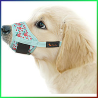 Maulkorb FüR Hunde Nylon Atmungsaktiv Verstellbar Blumenmuster GrößE M