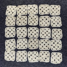 Tiny GRANNY SQUARE Lot - 25 - .75  Miniature Hand Made Crochet Squares