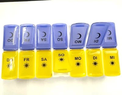 HUB Medikamentenbox große Fächer 14 Fächer 7 Tage Pillendose Tablettenbox