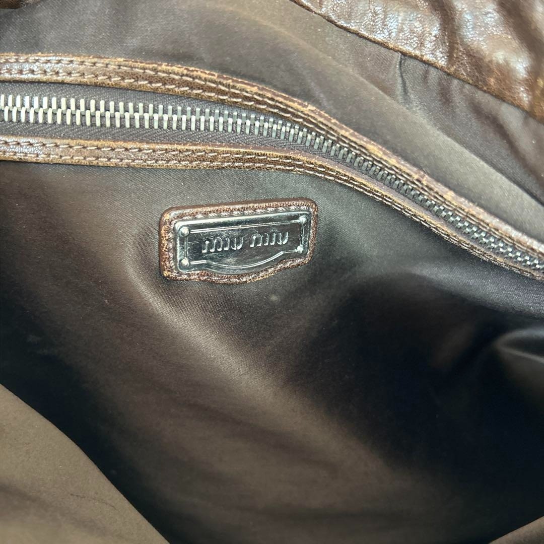 バッグ archive miumiu leather shoulder bag y2k MIU MIU AW2000s Archive Hand Bag Y2K Vintage Blue Black