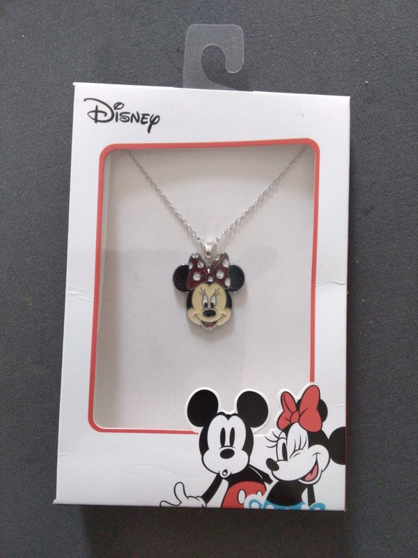 Disney Minnie Mouse Girl's Pendant Silver Tone Necklace I Box