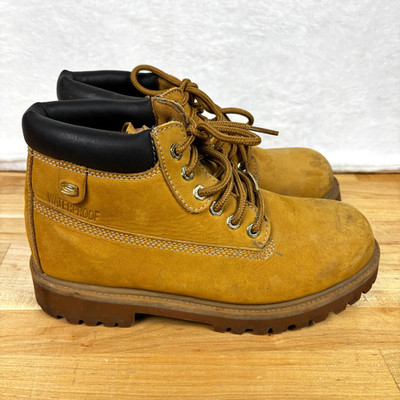 Skechers Sergeants Verdict Boots Mens Sz 9 Tan Nubuck Waterproof Workwear