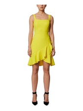 SAGE COLLECTIVE Womens Yellow Hem Sleeveless Above The Knee Tulip Dress 16