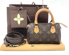 Auth Louis Vuitton Monogram Mini Speedy M41534 Handbag W/Bag NS121136