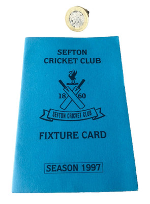 Cricket Handbuch Fixture Card Sefton 1997 Vintage ra