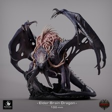 Elder Brain Dragon Large D&D Miniature | Mind Flayer Dragon