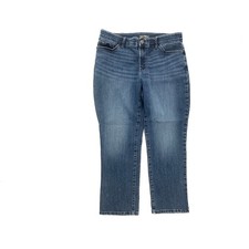 Lee Regular Fit Straight Leg Mid Rise Women's size 16P Dark Wash Blue Denim Jean