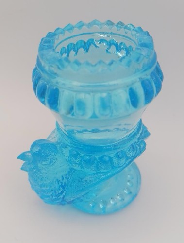Degenhart Bird and  Berry~Blue Glass~ Toothpick Holder ~ Easter - Picture 7 of 8