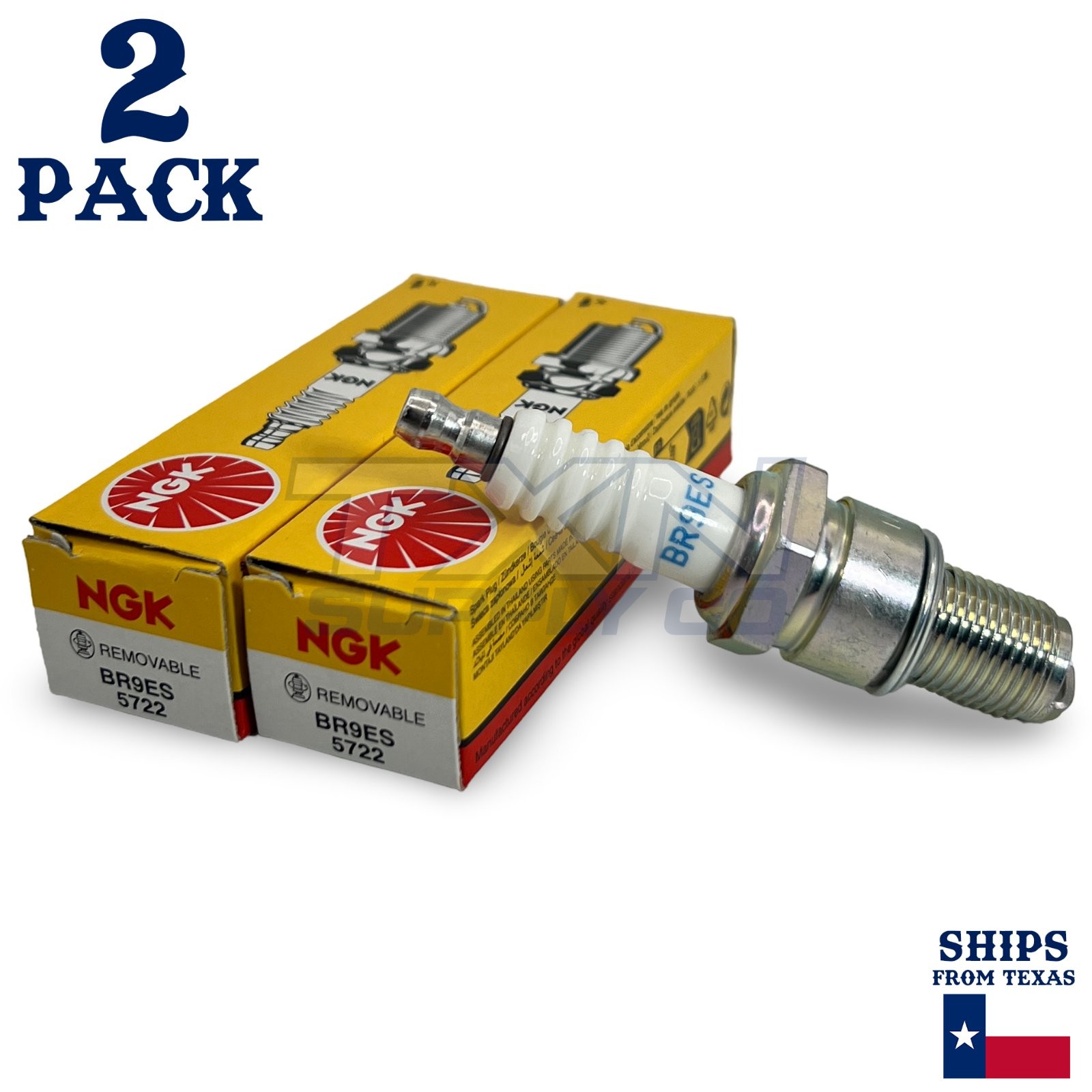2 Pack NGK V-Power 5722 Spark Plugs BR9ES