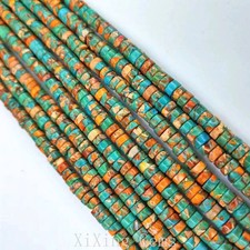 3x6mm Orange Blue Natural Sediment Jasper Heishi Spacer Beads for Jewelry Making
