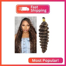 Human Boho Braiding Hair 100G Deep Wave Boho Human Hair 4/27/30 18 Inch