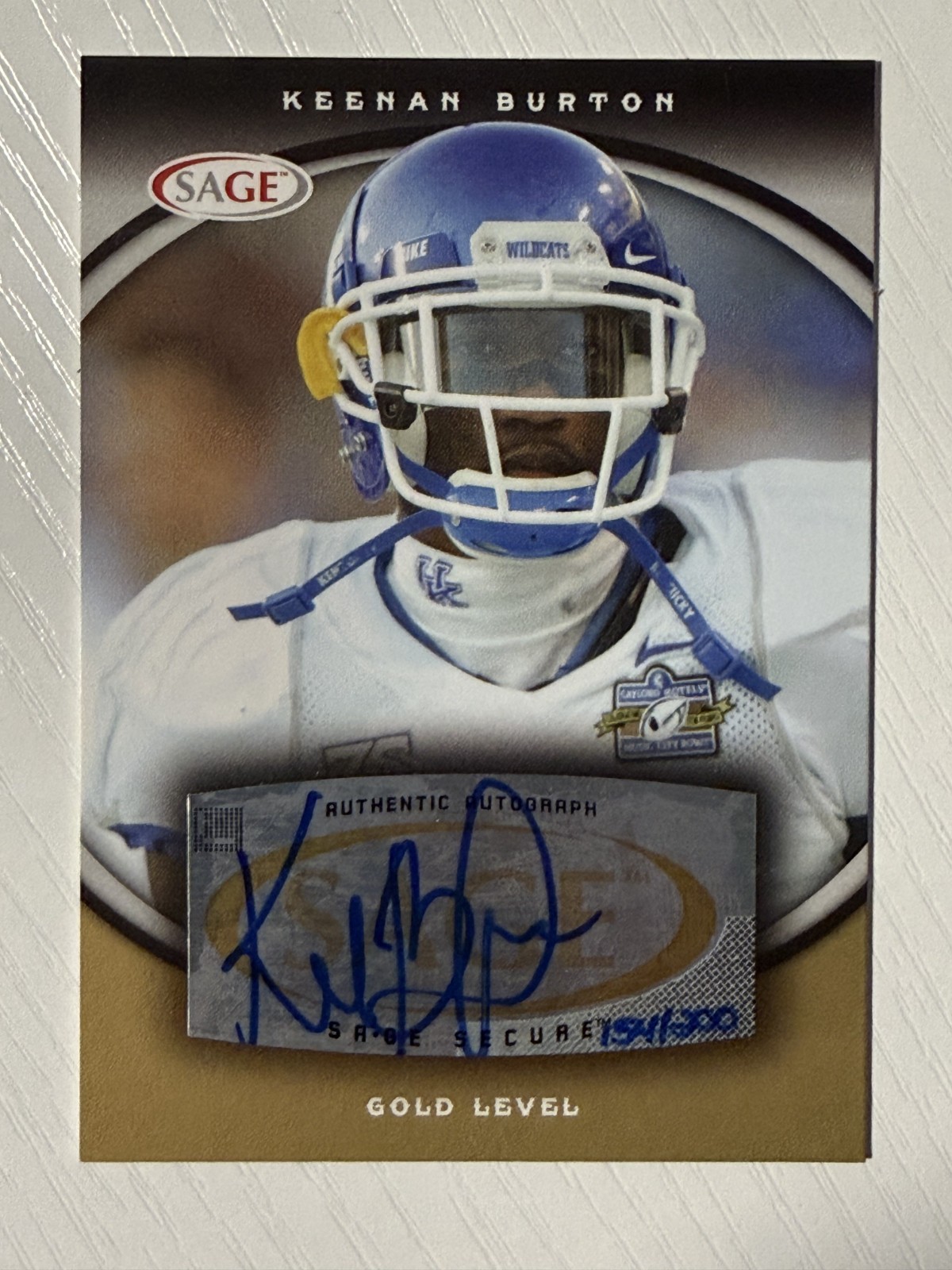 Keenan Burton 2008 SAGE Auto Autograph Gold #A8 154/200 Kentucky Wildcats