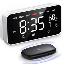Bed Shaker Loud Alarm Clock for Heavy Sleepers Adults, Vibrating Dual Alarm C...