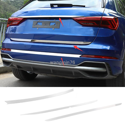 Fit For Audi Q3 F3 2019 2020 Stainless Chrome Rear Bumper Cover Moulding Trim