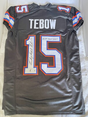UF FLORIDA GATORS TIM TEBOW signed FULL NAME INSCRIBED GAME CUT JERSEY BECKETT 2