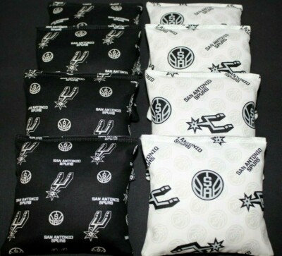 CORNHOLE BEANBAGS made w San Antonio SPURS Fabric 8 ACA Regulation Bags