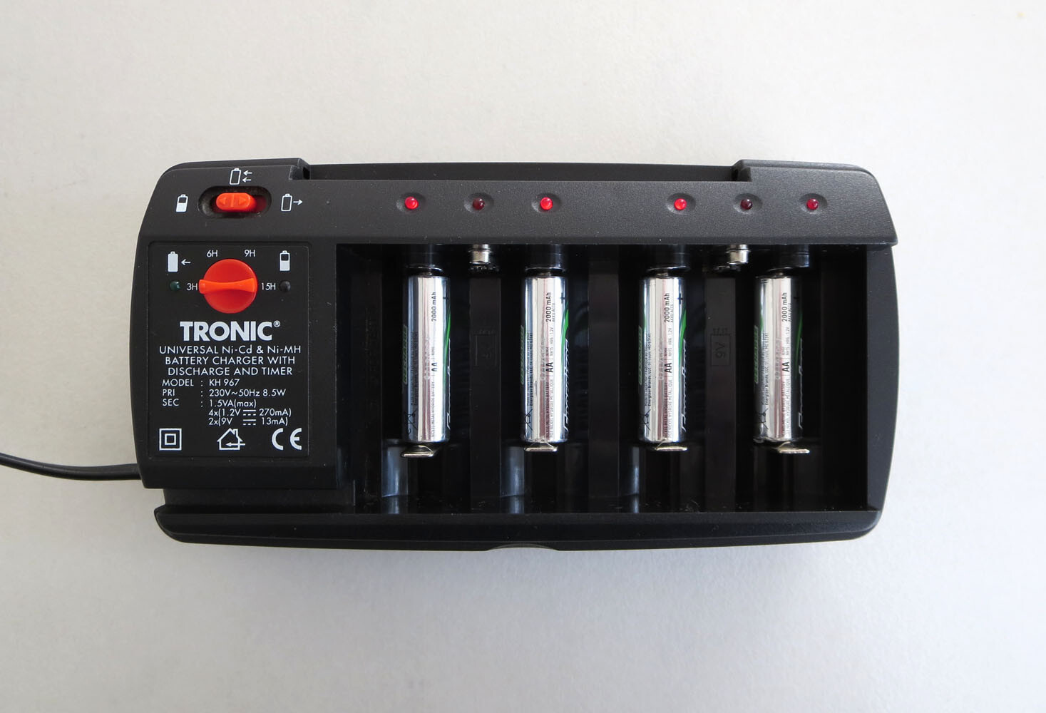 Universal NiCd/NiMH battery charger with discharge & timer function TRONIC KH967 eBay