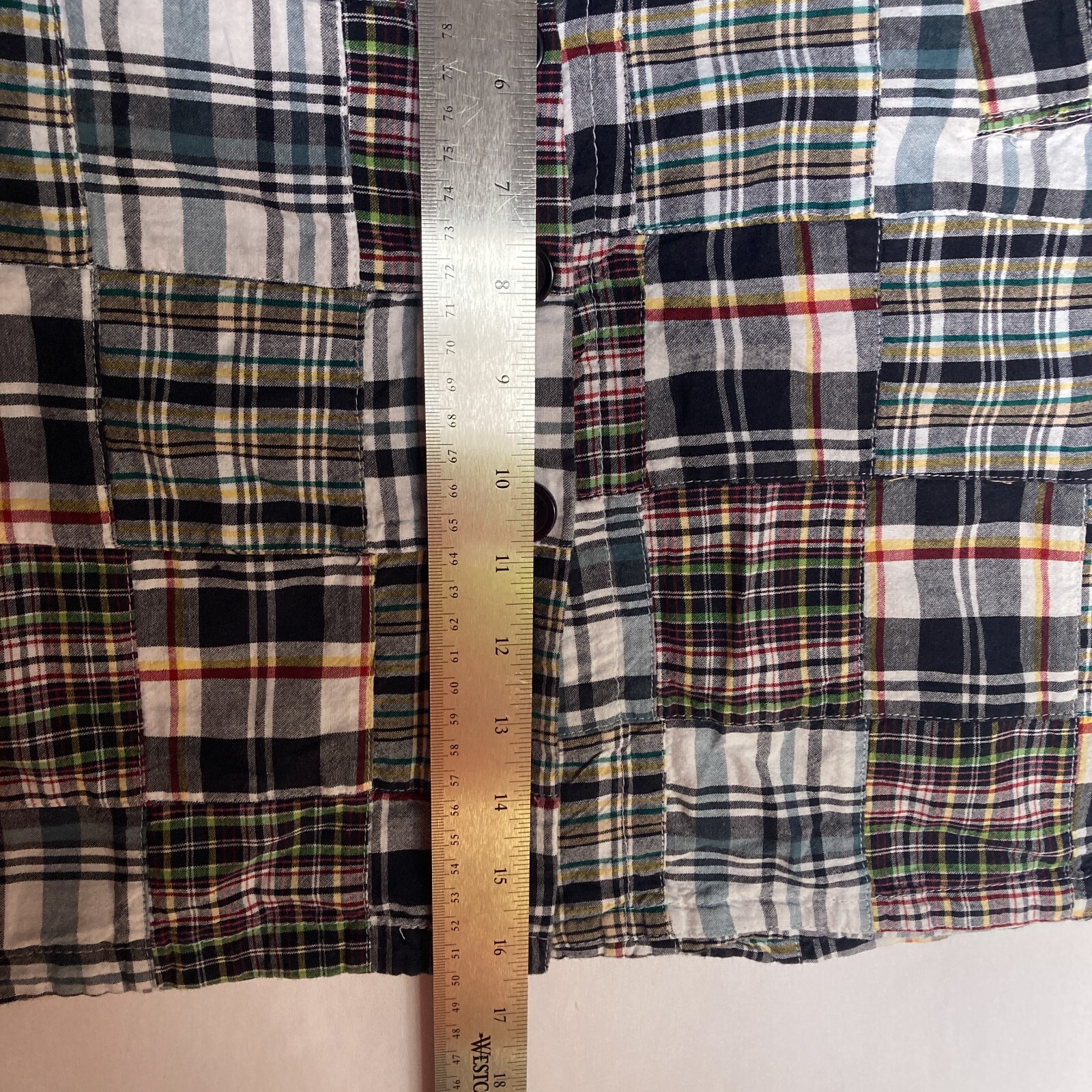 Y2k Cambridge Patchwork Plaid Button Front Hippie… - image 7