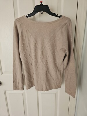 Carlisle Collection V Neck Back Cotton Cashmere Sweater Size M Excellent Conditi