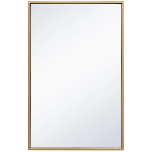 Elegant Decor Eternity 18" x 28" Modern Metal Frame Mirror in Brass - Picture 1 of 8