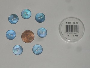 10 boutons rond 12mm de diamètre en nacre couleur au choix
