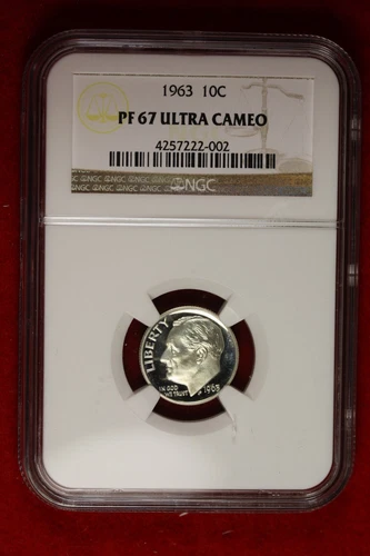 1963 NGC PR67 ULTRA CAMEO ROOSEVELT DIME #B49590