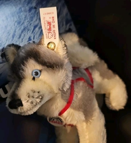 Steiff Husky Dog & Sledge W/Basket 038617 Fulda Yukon Quest LE #02911/3000 - Picture 4 of 21